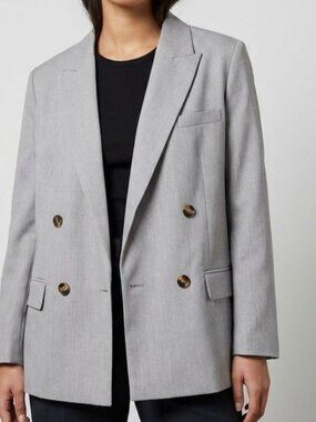 Stella McCartney Women Gray Melange Stripe Jacket Size 40